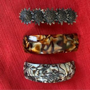 Elegant Brown and Black Hair Clips Set